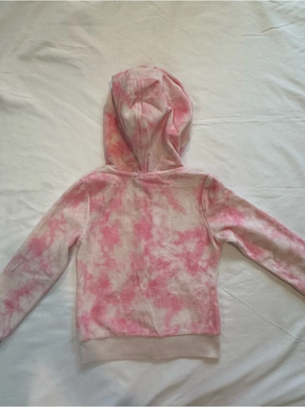 Juicy Couture Pink and White Tie Die Hoodie Girls 5 - Picture 2 of 4